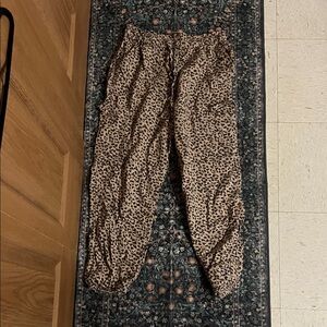 Aerie Beige and Black Animal Print Pants